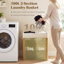 Double panier à linge avec couvercle, panier à linge 100 L, brun-1630790850