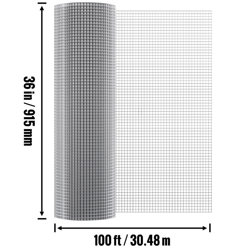 Clôture en grillage pour poubelle en métal de calibre 1/2 de 36 po x 100 pi 19 po Hardware, H 36 po x l 1 200 po