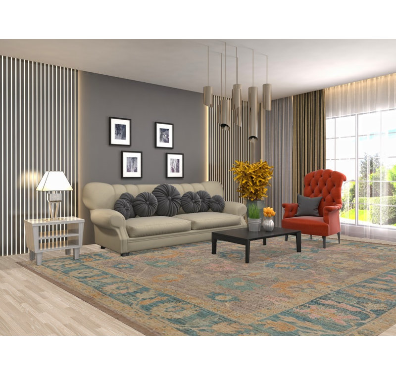 Tapis turc Oushak en laine 10x12