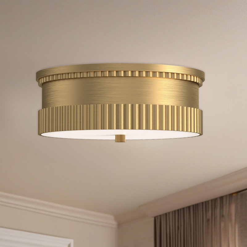 Rue Flush Mount, Brushed Gold