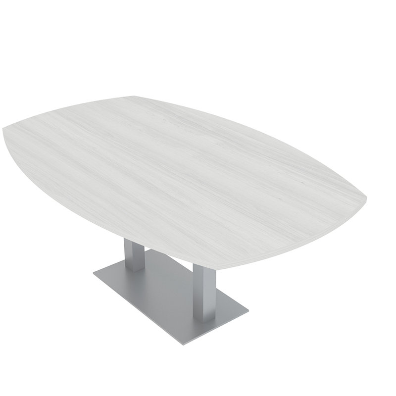 Table de conférence Arc Boat, Cyprès blanc, Argent argent, L 72 po x l 48 po