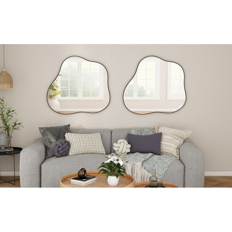 Jhanel Cloud-Shaped Black Wall Mirror