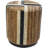 Sanjaya Banana Leaf Handmade Linear Wrapped Side End Brown Accent Table with Cream and Black Stripes-978137544