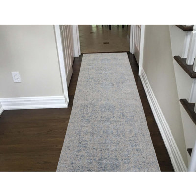 Tapis de couloir oriental en laine et soie gris tissé à la main 2 pi 5 po x 9 pi 10 po - 9FF26F55D091497988207B3F3AC20EB9