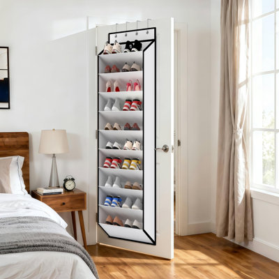 Rangement à chaussures blanc à 10 niveaux à suspendre à la porte