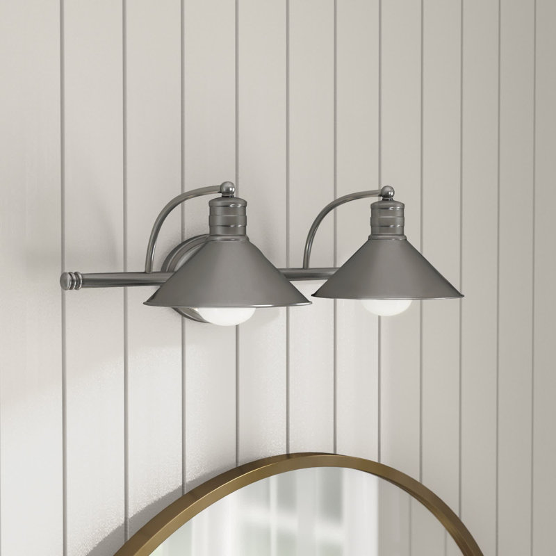 Éclairage tamisé pour meuble-lavabo Tamar, Nickel satiné et blanc mat, 2
