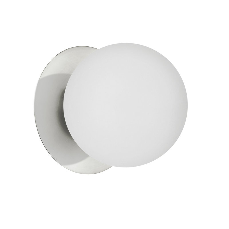 Applique murale encastrée 1 lumière à intensité variable Bronwood, Blanc, Chrome poli, 6" H x 6" L x 6" W