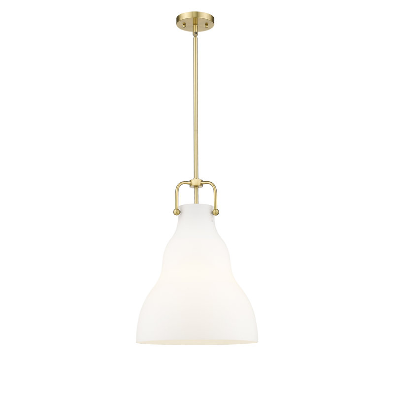 Luminaire suspendu sphère 1 lumière Fumiko, Blanc mat, DEL, Or satiné