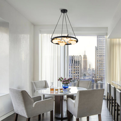 3 - Light Dimmable Drum Chandelier