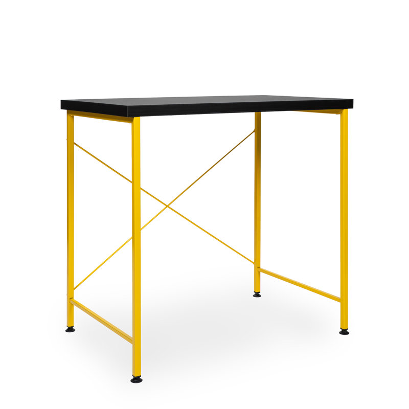 Malasha Iron Writing Desk, Yellow, Black