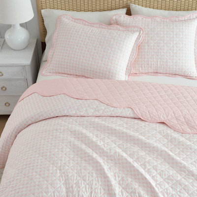 Ensemble de courtepointe réversible en coton Martha Vichy Martha Stewart Olivia