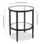 Hera 20" Wide Round Side Table with Mirror Shelf in Blackened Bronze-1677314266