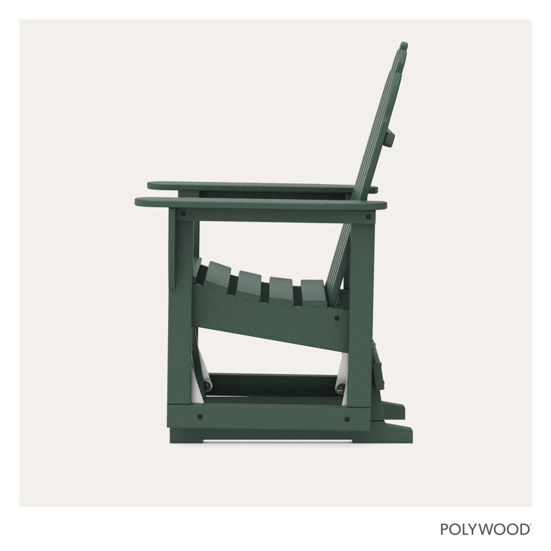 POLYWOOD Classic Adirondack Glider Chair, Hunter Green