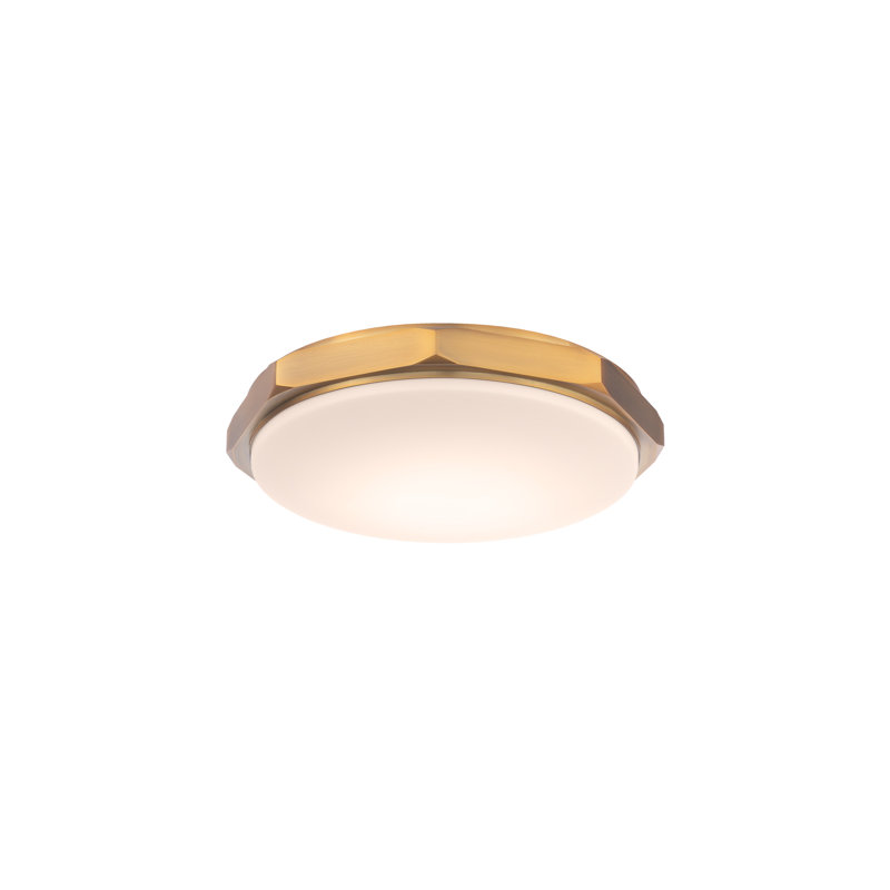 Grommet Dimmable LED Flush Mount With Color Temperature Switch From 2700K/3000K/3500K, 2700K, Aged Brass