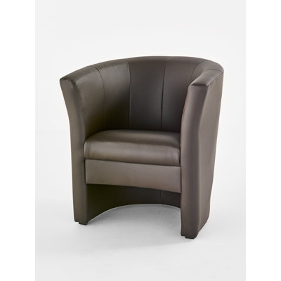 Bumber Faux Leather Barrel Chair