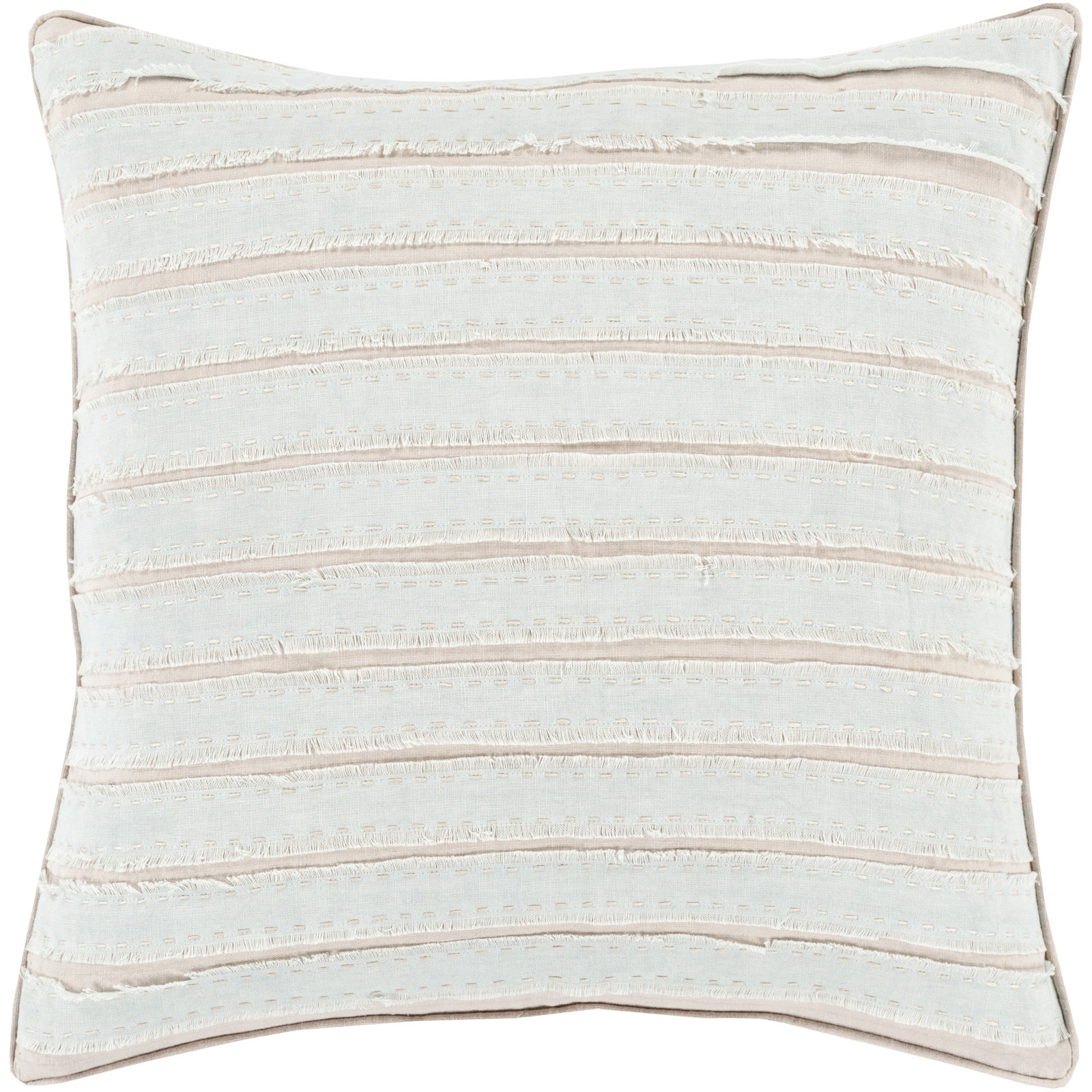 Lorena Striped Linen Throw Pillow, Slate, 20" H x 20" W x 4" D, Down