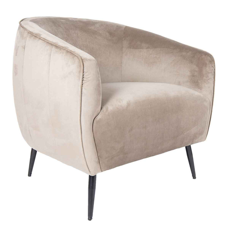 Dyersburg Velvet Armchair, Beige