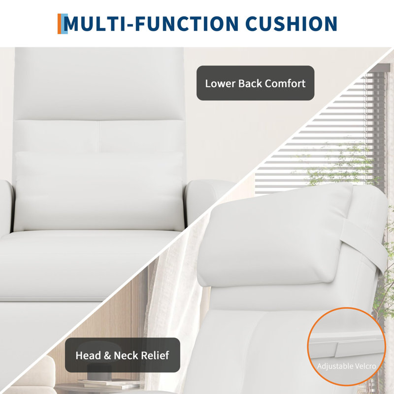 Fauteuil inclinable électrique avec système de chauffage et de massage, canapé électrique réglable en cuir PU, siège simple ergonomique de salon