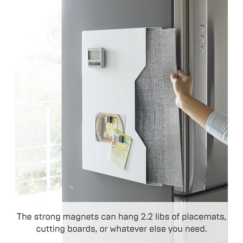 Slim White Magnetic Steel Placemat Organizer