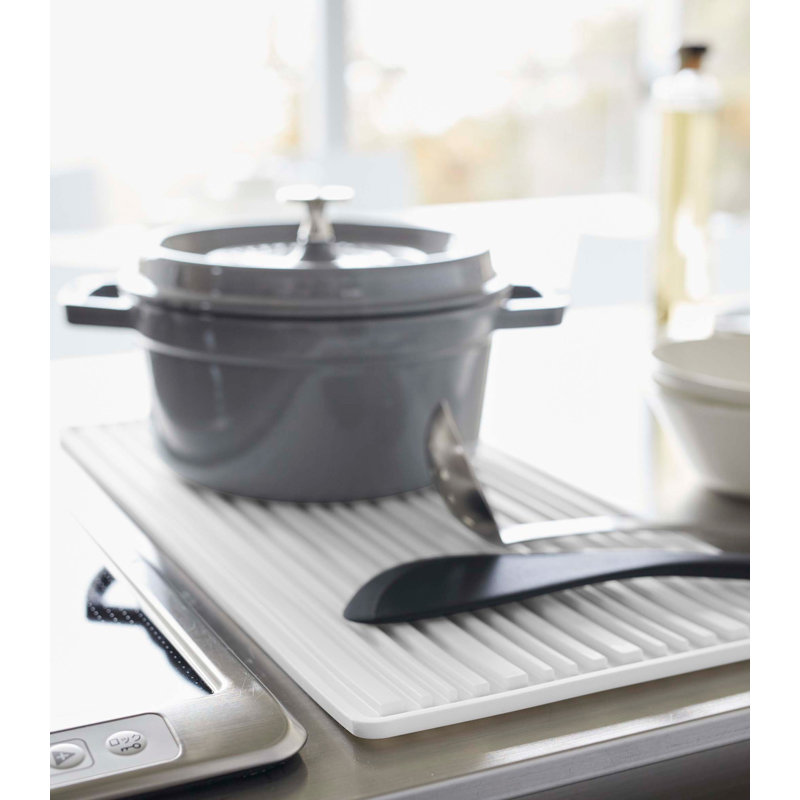 White Silicone Foldable Roll-Up Dish Drying Mat
