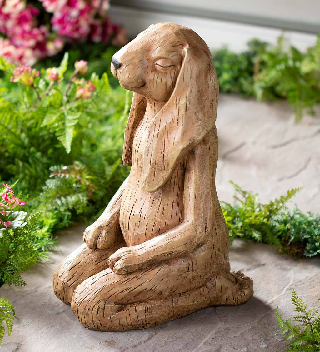 Trinx Happy Hero Yoga Pose Bunny Statuary | Wayfair