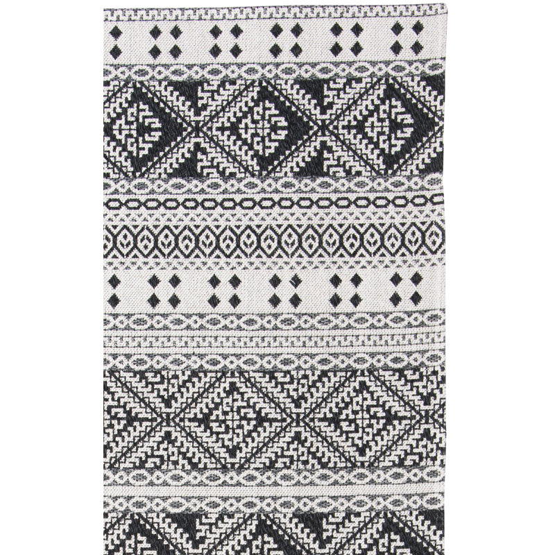 Tapis noir / crème Stansfield Southwestern, Tapis de couloir 2 pi x 8 pi