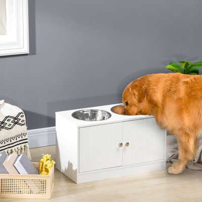 Bols pour chien surélevés Pawhut avec armoire de rangement d'une grande capacité de 44 L