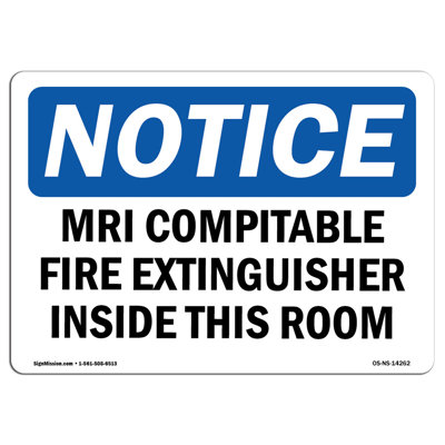 Mri Compatible Fire Extinguisher inside MRI Room Sign