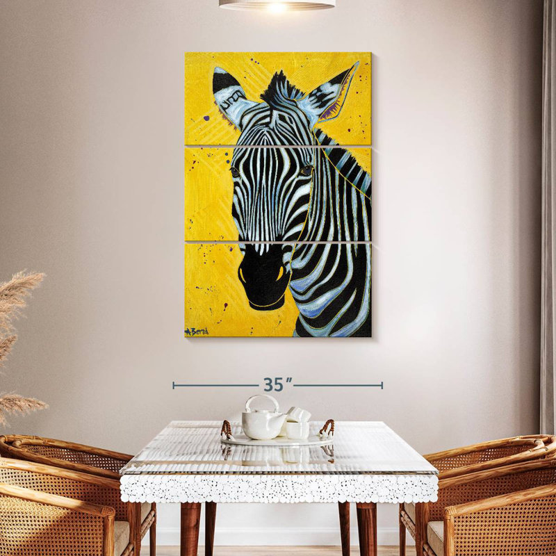 Brampt Yellow Zebra Multi, 50" H x 32" W