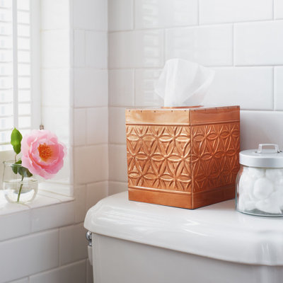 Autumn Alley Tissue Box Cover in Metal