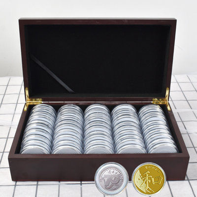 Portable Wooden Protective Case Collection Box for 50pcs 46mm Coin Capsules
