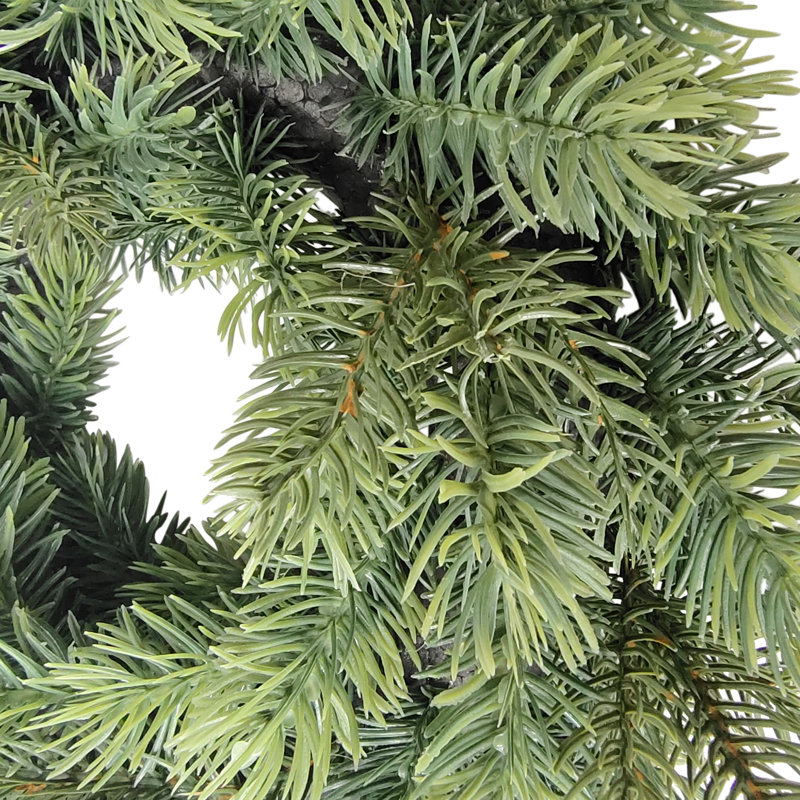 Couronne de Noël artificielle pin vert 11,75 pouces non éclairée