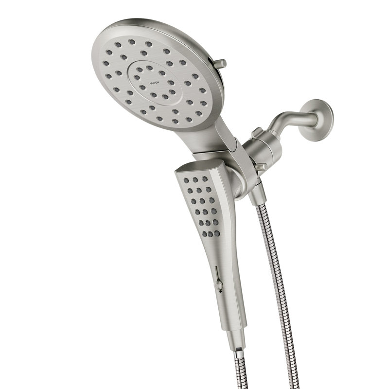 Douchette standard à huit fonctions de 7 po de diamètre avec douchette à main Eco Performance Moen Verso, Nickel brossé