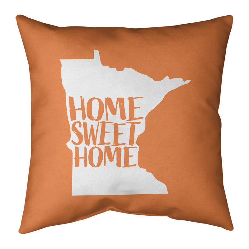 Coussin de minnesota, H 26 po x l 26 po, Orange, Minnesota