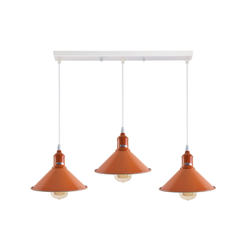 Dutcher 3 - Light Silver Kitchen Island Pendant, Yes, Orange