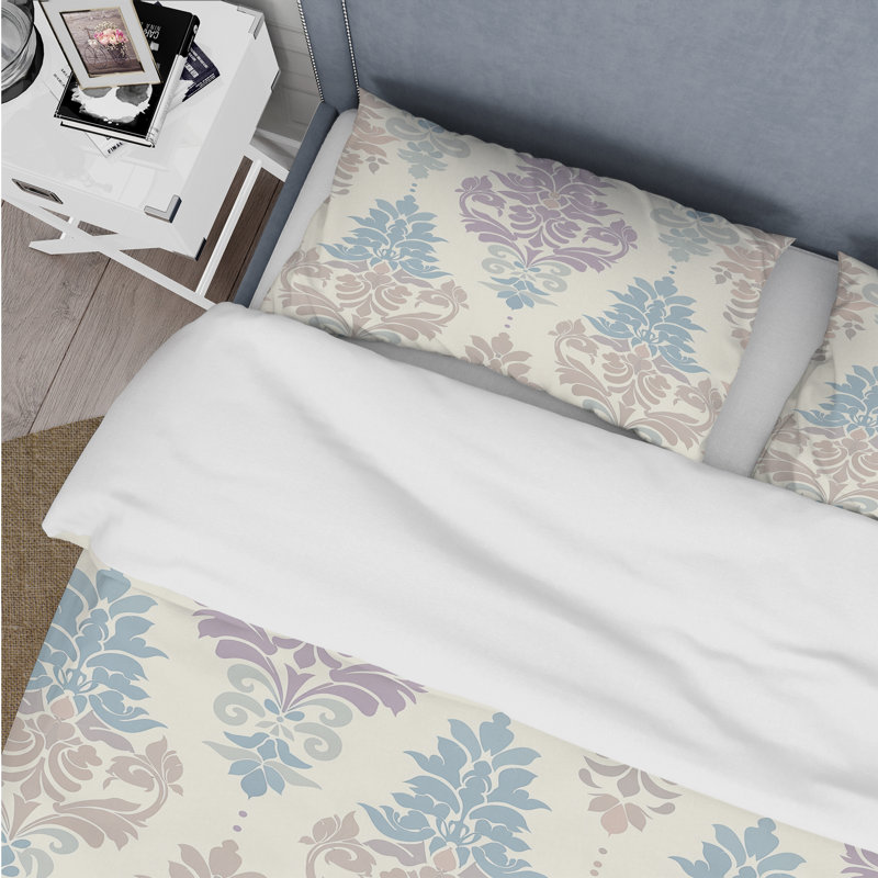 Ensemble de housse de couette Damask, Housse de couette pour grand lit + 2 taies décora