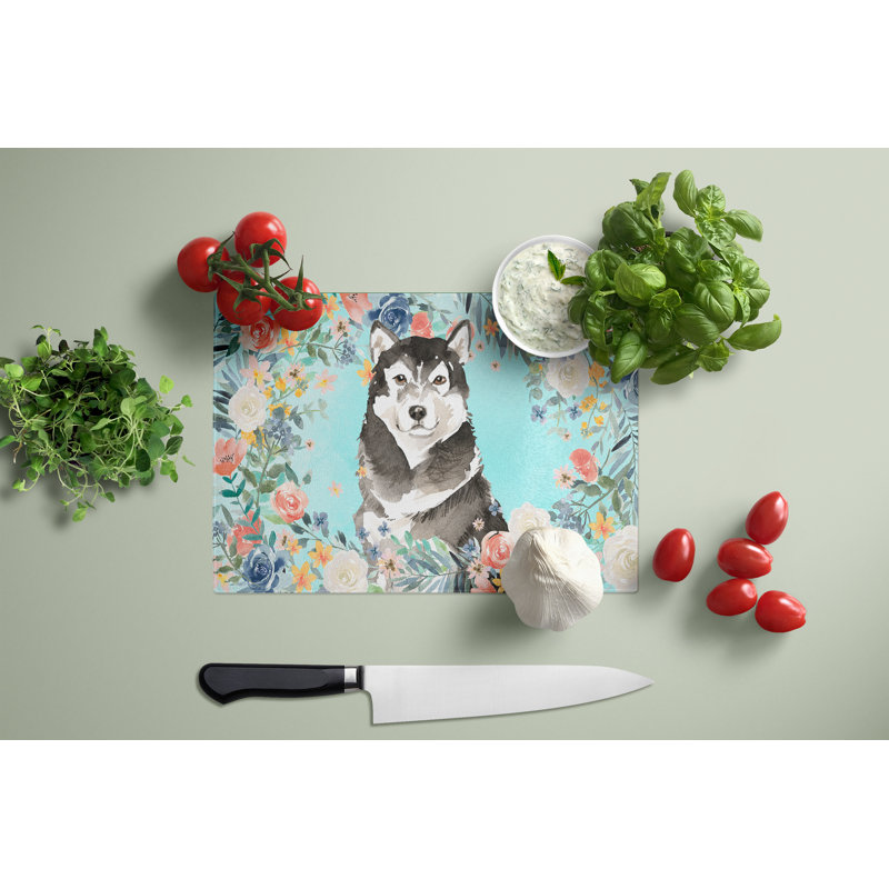 Planche à découper en verre Terre-Neuve large-bo2, Malamute d’Alaska