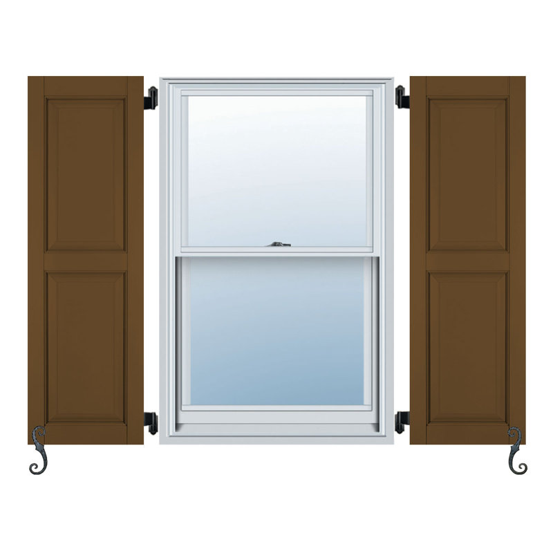 Volet à panneau surélevé Atlantic Architectural, Brun fédéral, 15 po, 24 po