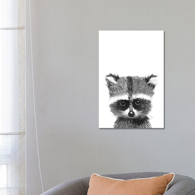 Racoon 1 Piece Wrapped Canvas Painting