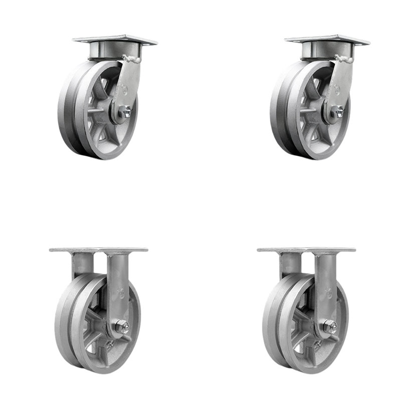 Ensemble de roulettes en acier 6 pouces Kingpinless
