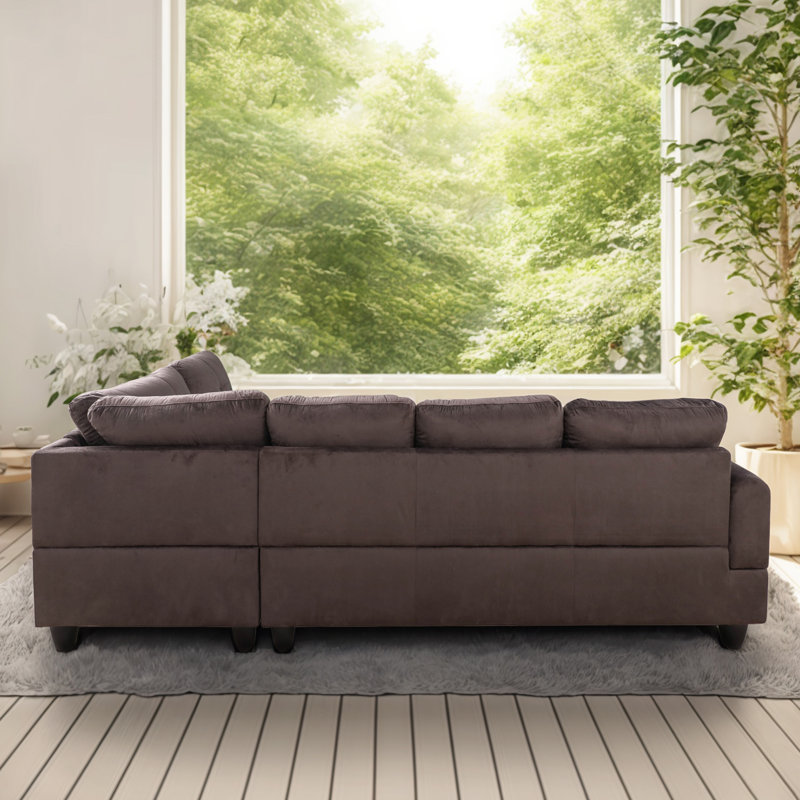 Adalmiina Upholstered Sectional, Dark Brown, Left Hand Facing