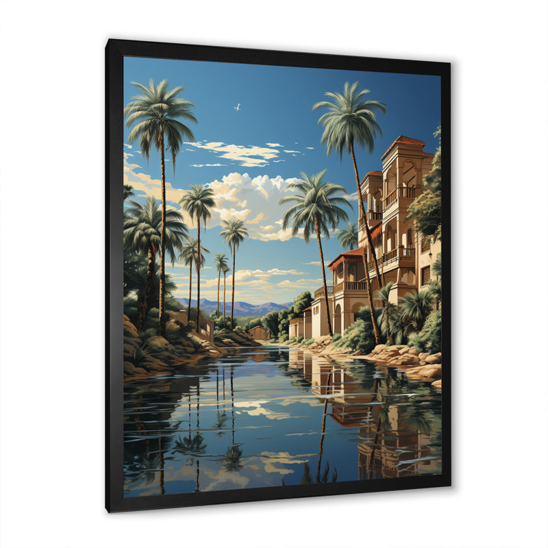 «Vienna Wanders Of Luxor II», reproduction d'art sur toile encadrée, H 40 po x l 30 po x P 1,5 po, Cadre photo noir