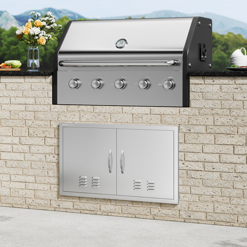 Porte de cuisine extérieure double pour barbecue l 36 po x H 21 po