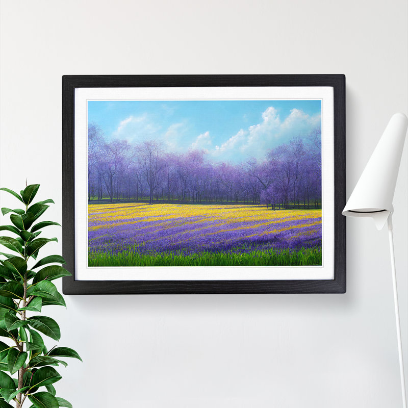 Adorable Bluebell Field - Framed Print, Black, 34cm H x 46cm W x 2cm D