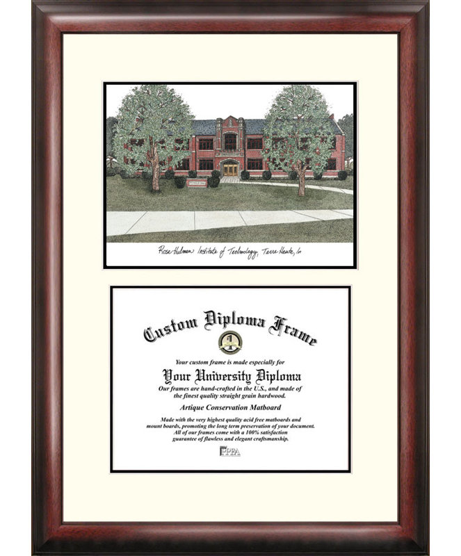 NCAA Scholar Diploma Picture Frame, Institut Rose Hulman, 17cm H x 21cm W x 2cm D