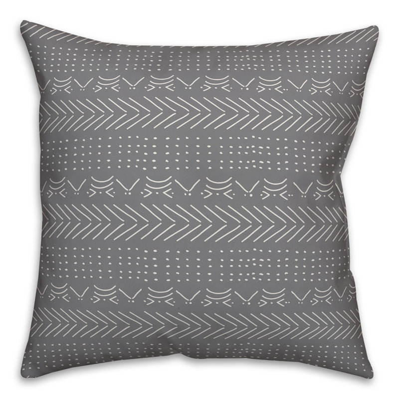 Chevron Throw Pillow, 18" x 18", Gray Geometric 3
