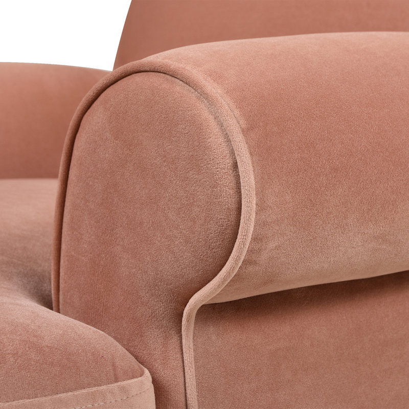 Fauteuil Harbor, Velours orange pêche