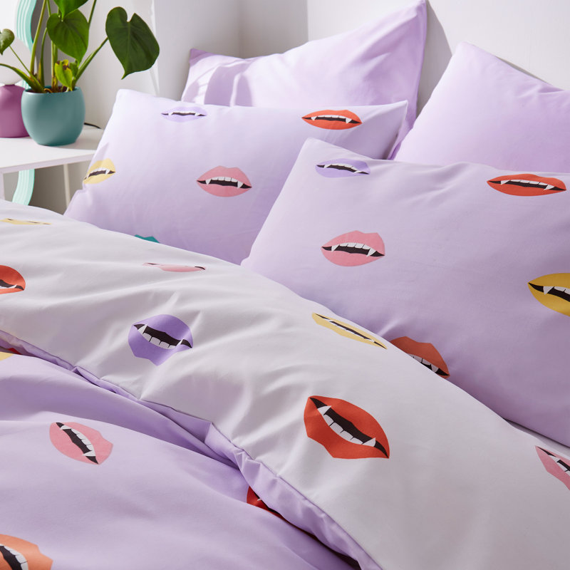 Halloween Vamp Soft Microfibre Reversible Duvet Co Polyester Abstract Duvet Cover Set with Pillowcases Included