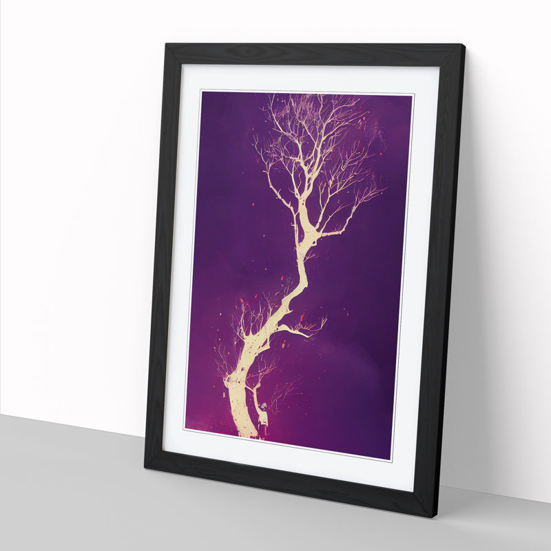 FRM-V0523-1878X Plum Tree Splash - Picture Frame Print, 34cm H x 25cm W x 2cm D, Black