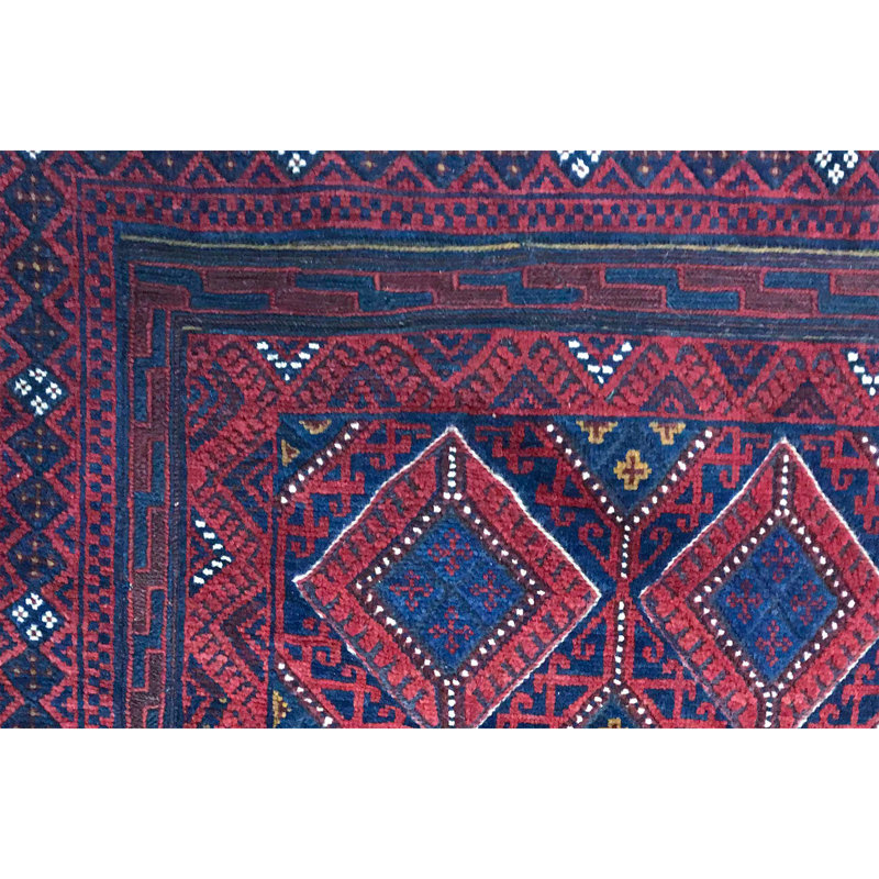 Hand-Knotted High-Quality Red and Purple Area Rug